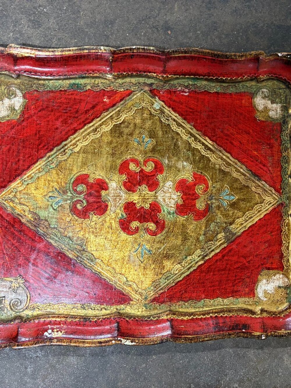 Antique Florentine Wooden Tray